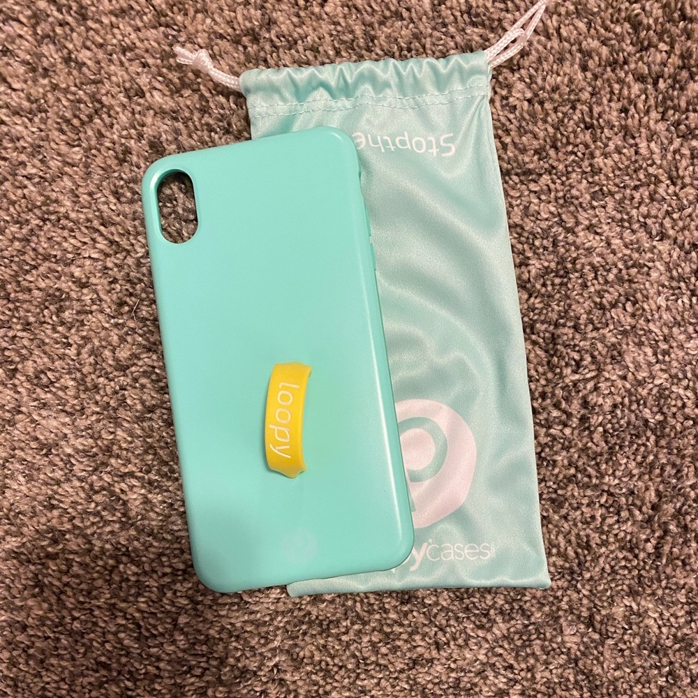 Mint (with yellow loop) Loopy case (iPhone XS Max)